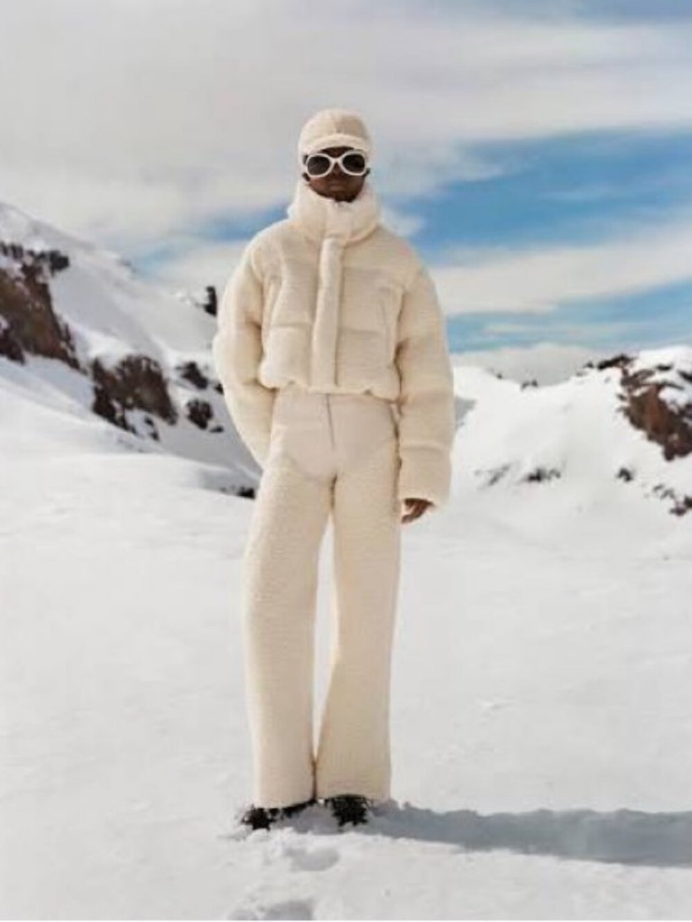 Cordova Sherpa Set Cream Jacket and Pants Size S